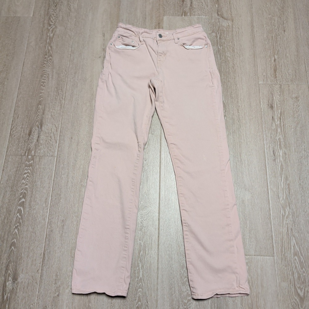 Levi's 505 Straight Jeans Womens 27  Blush Pink Mid Rise Stretch Denim 26x30